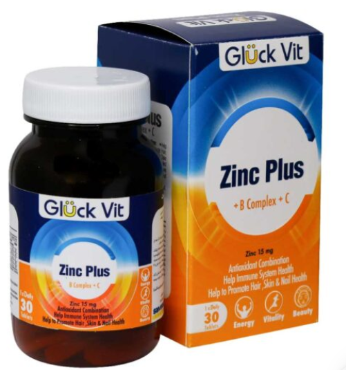 قرص زینک پلاس 15 میلی گرم 30 عددی گلوک ویت